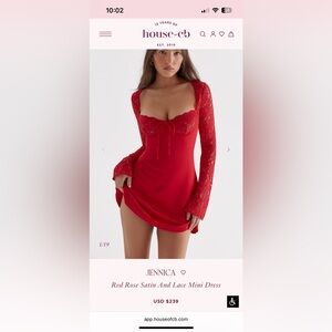 House of CB Scarlet Lace Chemise